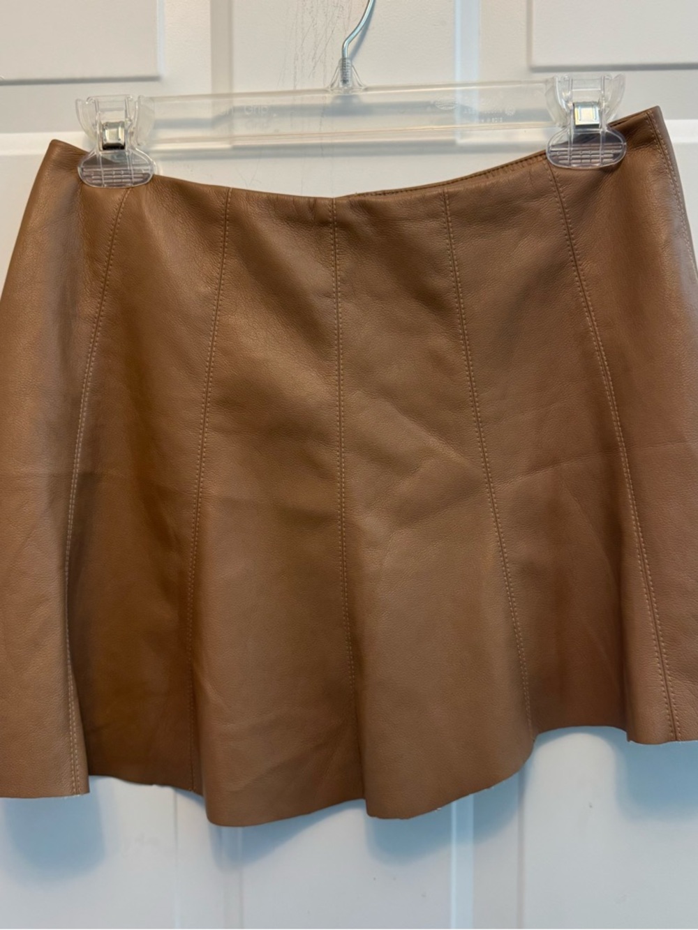 House of Harlow 1960 Camel Brown Faux Leather Mini Skirt